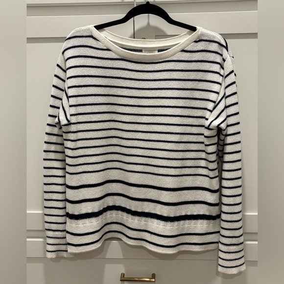 Caslon Navy and White Striped Sweater - Picture 1 of 6